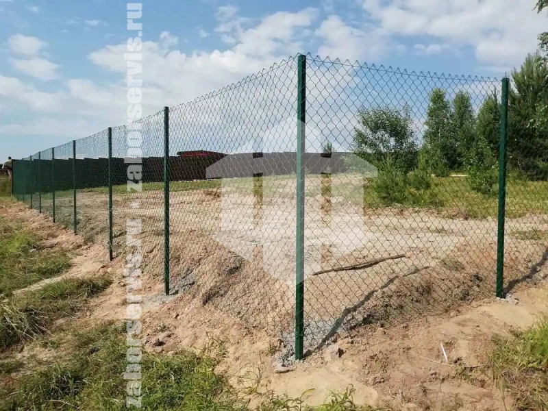 Забор из сетки рабицы с проволокой 94 метра