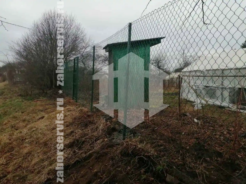 Забор из сетки рабицы с проволокой 38 метров