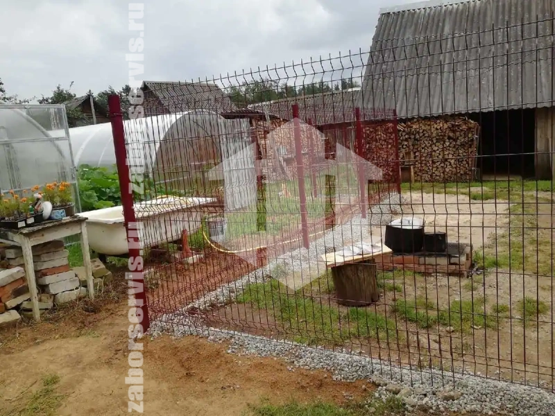 Забор 3Д с утрамбовкой столбов щебнем 50 метров