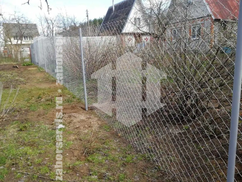 Забор из сетки рабицы оцинкованный 60 метров