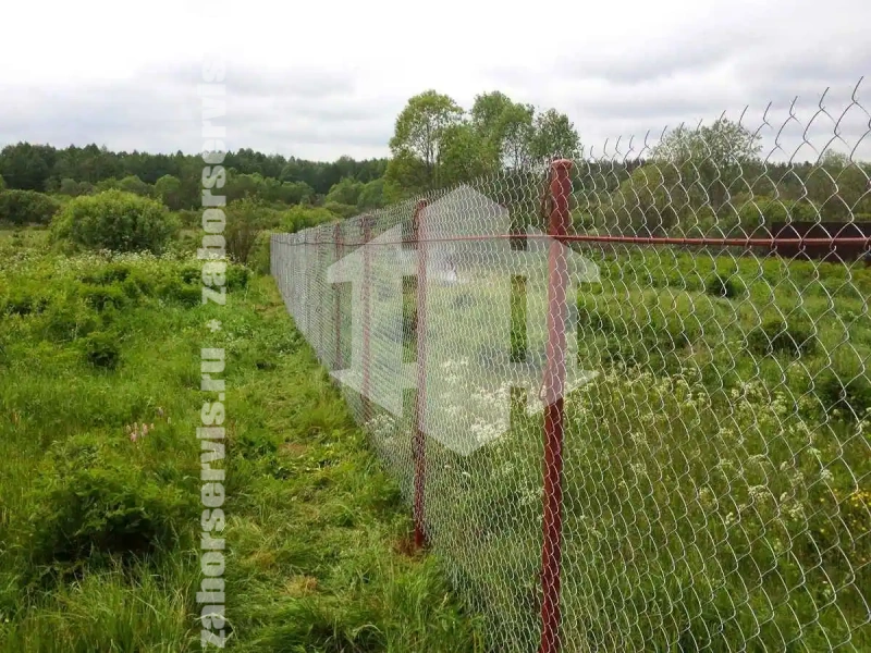 Забор из сетки рабицы с арматурой 90 метров