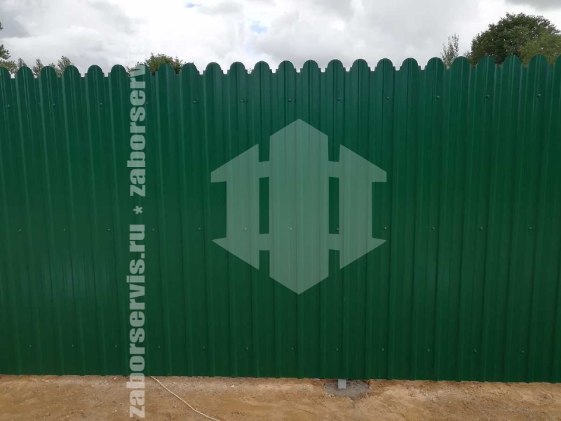 Забор из профнастила с бетонированием столбов 14 соток