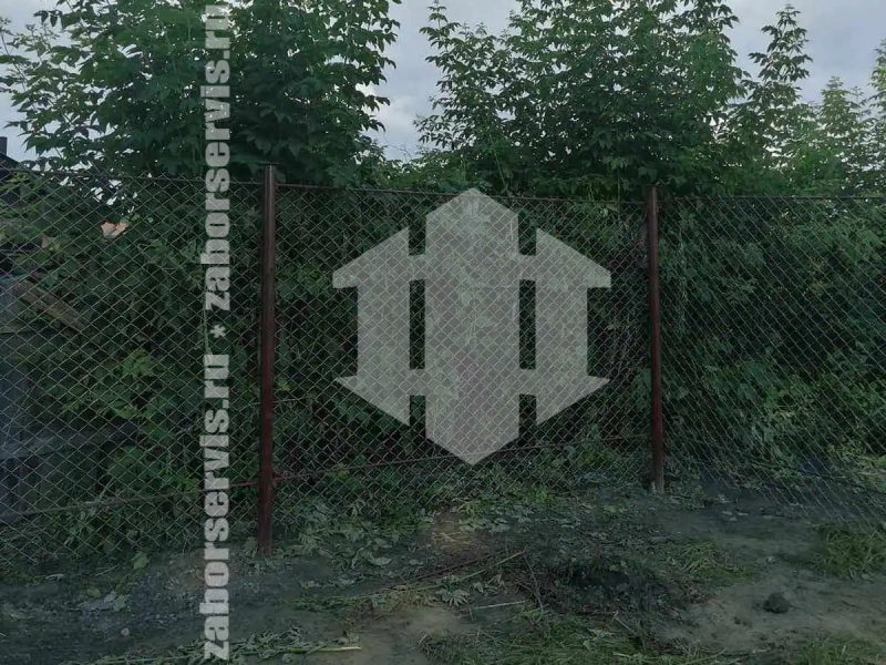 Забор из сетки рабицы оцинкованный 75 метров
