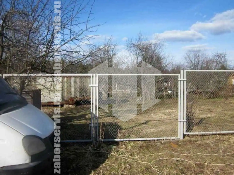 Забор из сетки рабицы секциями 80 метров