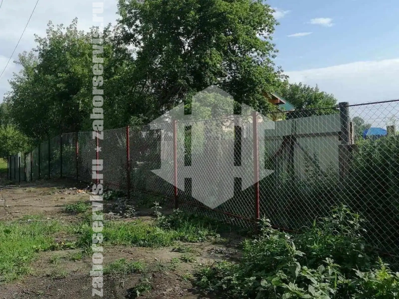 Забор из сетки рабицы оцинкованный 75 метров