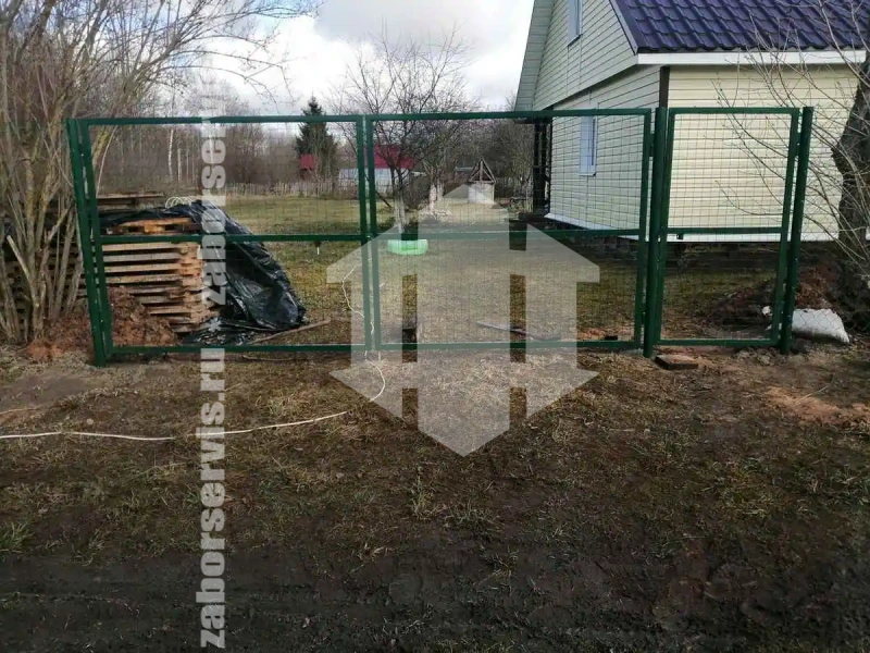 Забор из сетки рабицы с проволокой 63 метра