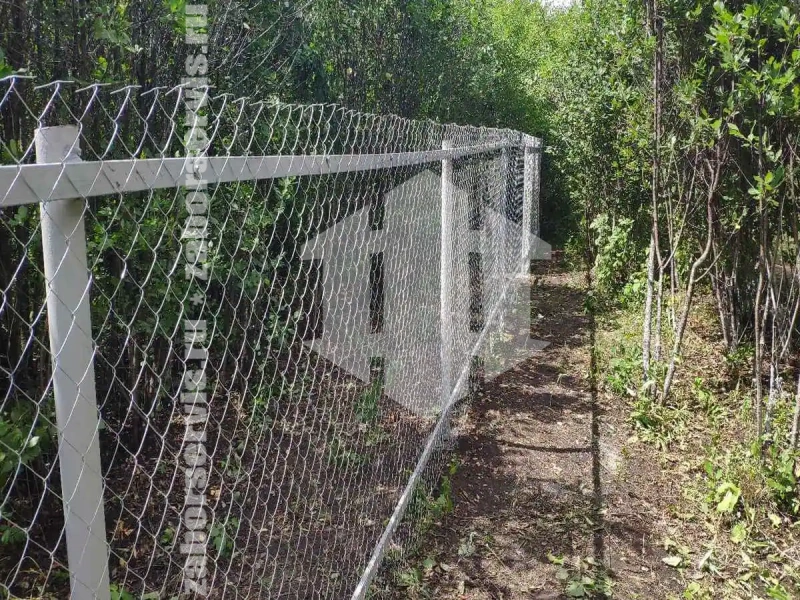 Забор из сетки рабицы на профильном каркасе 128 метров